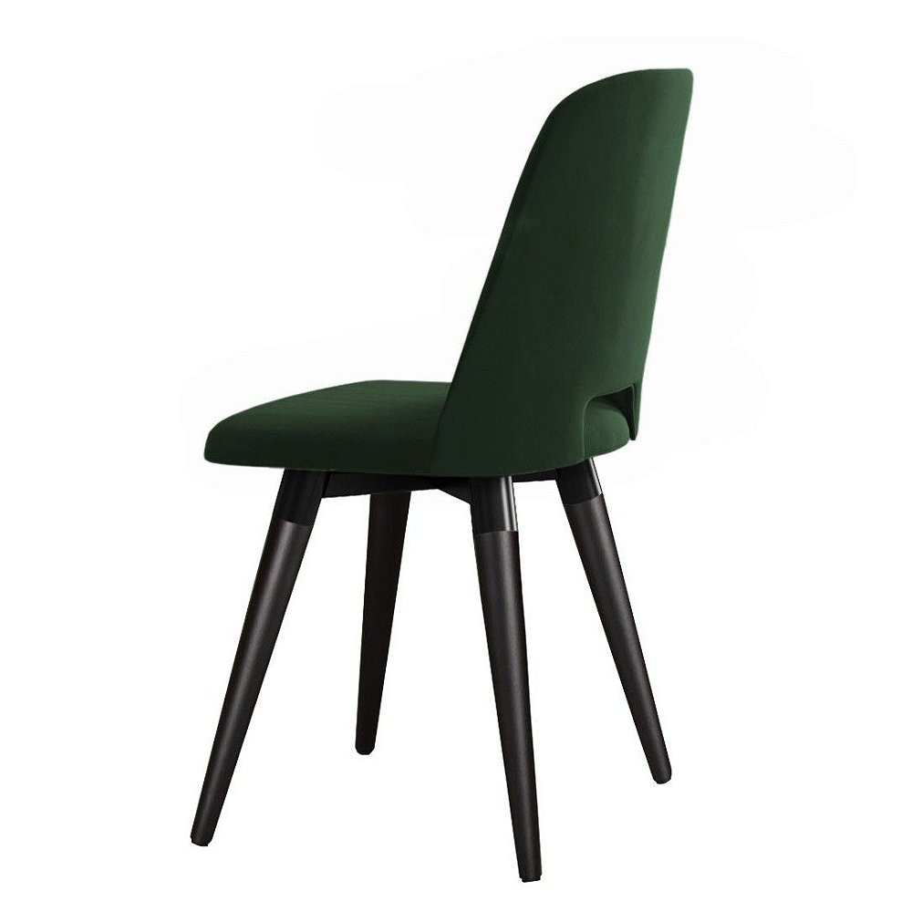 CADEIRA GIRATÓRIA SELINA TECIDO VELUDO (INCA11) VERDE ./PRETO FOSCO