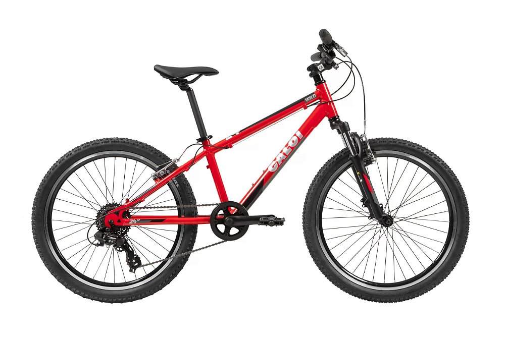 Bicicleta Aro 24 Unissex - Caloi Wild - 7 Velocidades C/ Suspensão -  Alumínio - Vermelha - Cicles Jaime