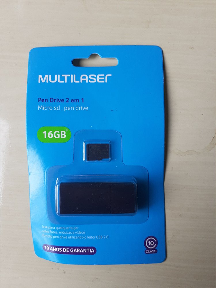 Cartão De Memória Multilaser 16 GB/64 GB 2 em 1 MC162 - Loja Universo  Eletrônicos