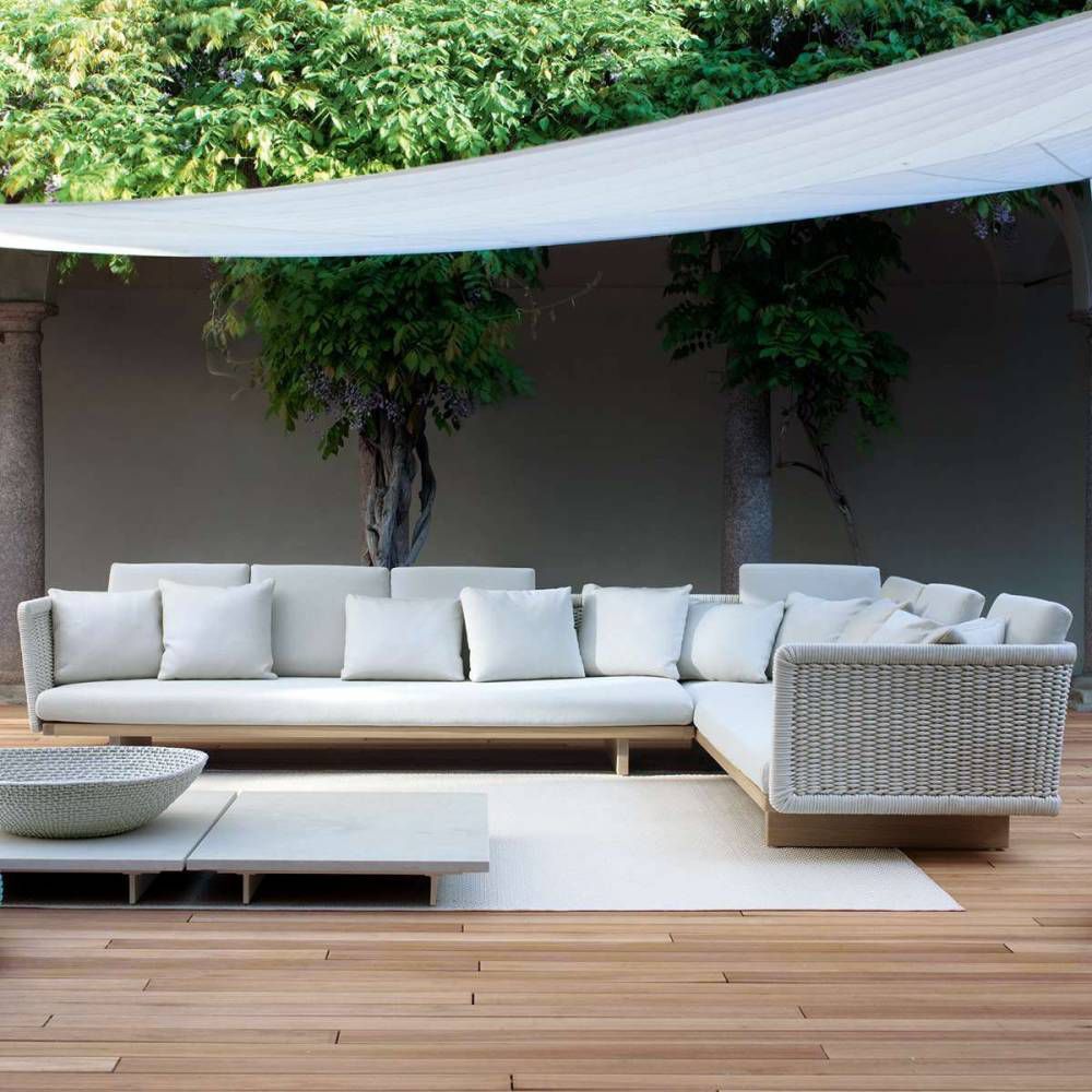 AA2 Sofá Módulo 6 Lugares "L" Corda Náutica Alumínio e Madeira sid