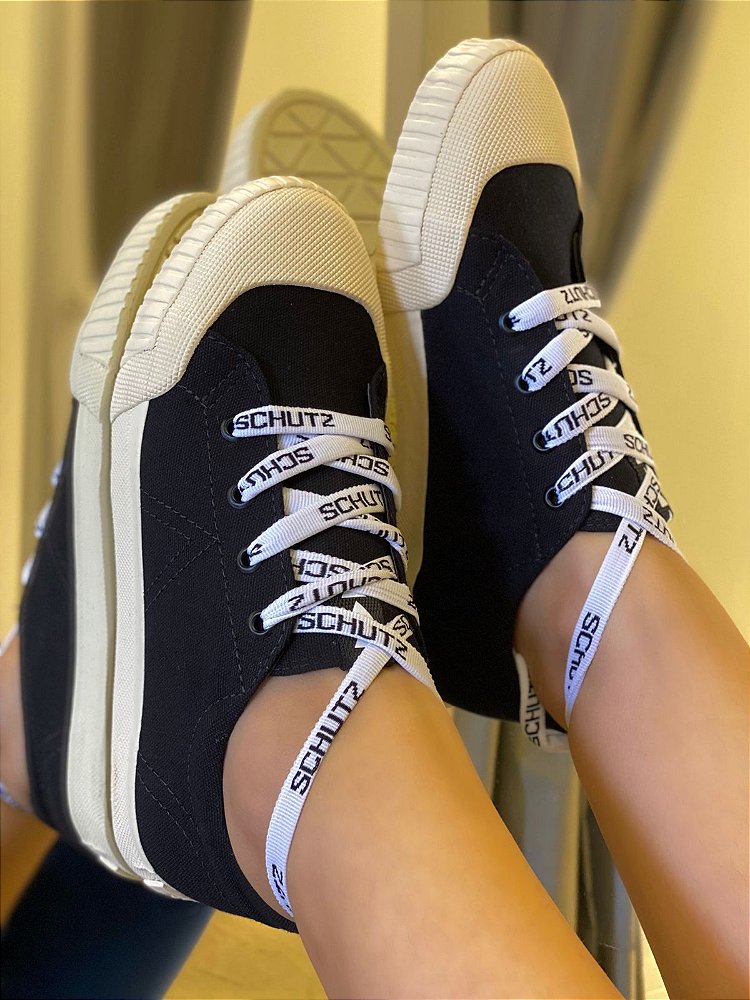 SCHUTZ TÊNIS SMASH LOGO PRETO - Conceito Rouparia
