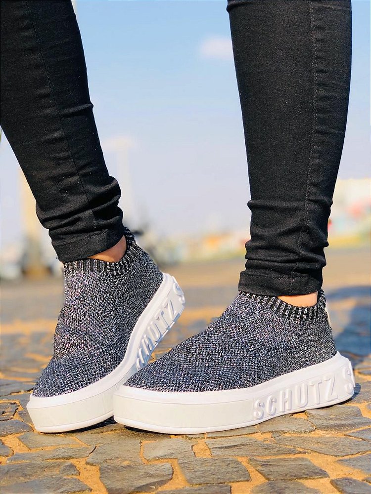 Tênis It Schutz Logo Knit Branco | Schutz