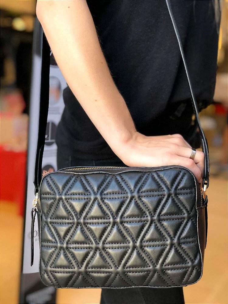black crossbody quilted bolsa