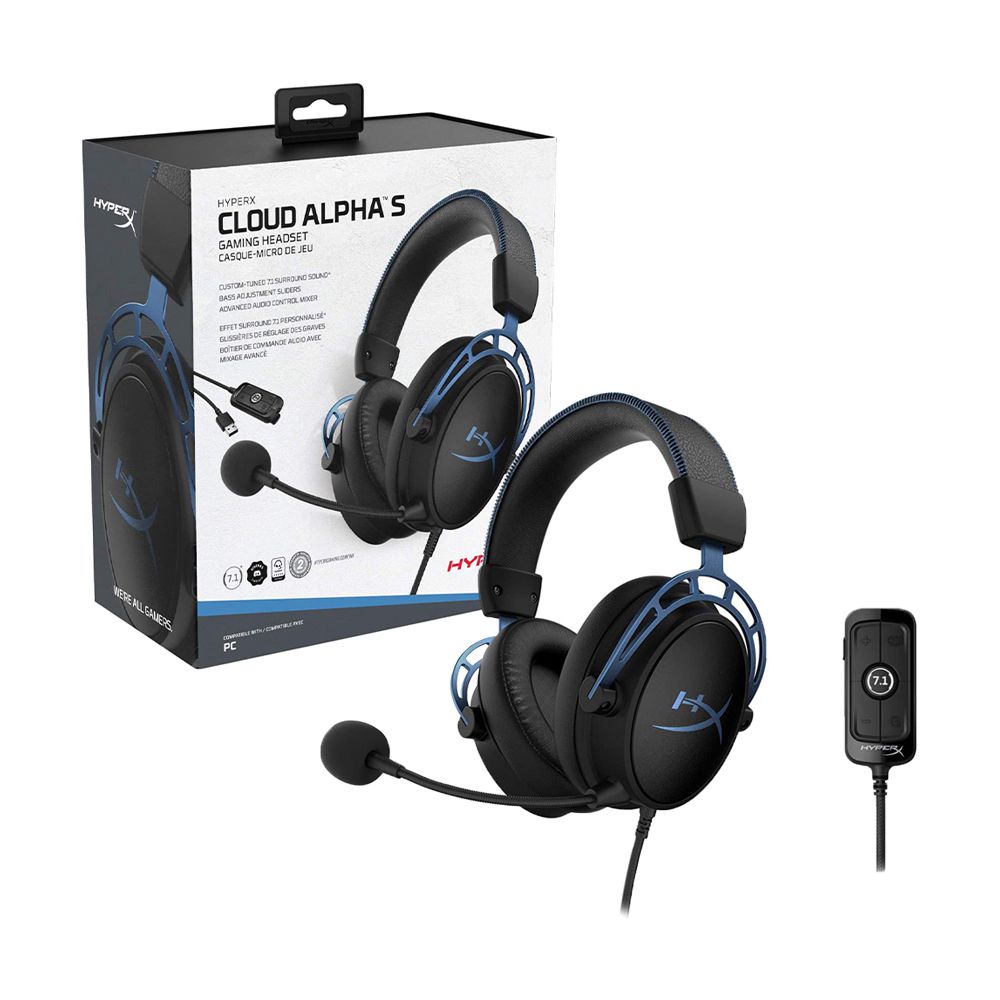 Headset Gamer HyperX Cloud Alpha S Preto e Azul com fio - PC e PS4 -  MeuGameUsado