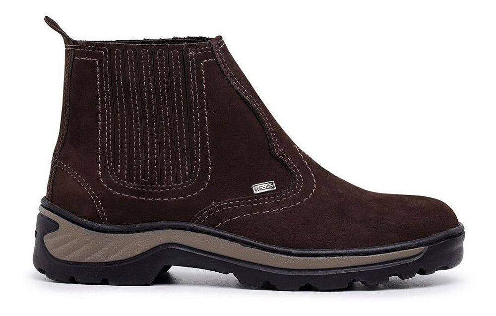 Bota Coturno Masculino De Trabalho De Couro Legitimo 4ssss - slippercalcados