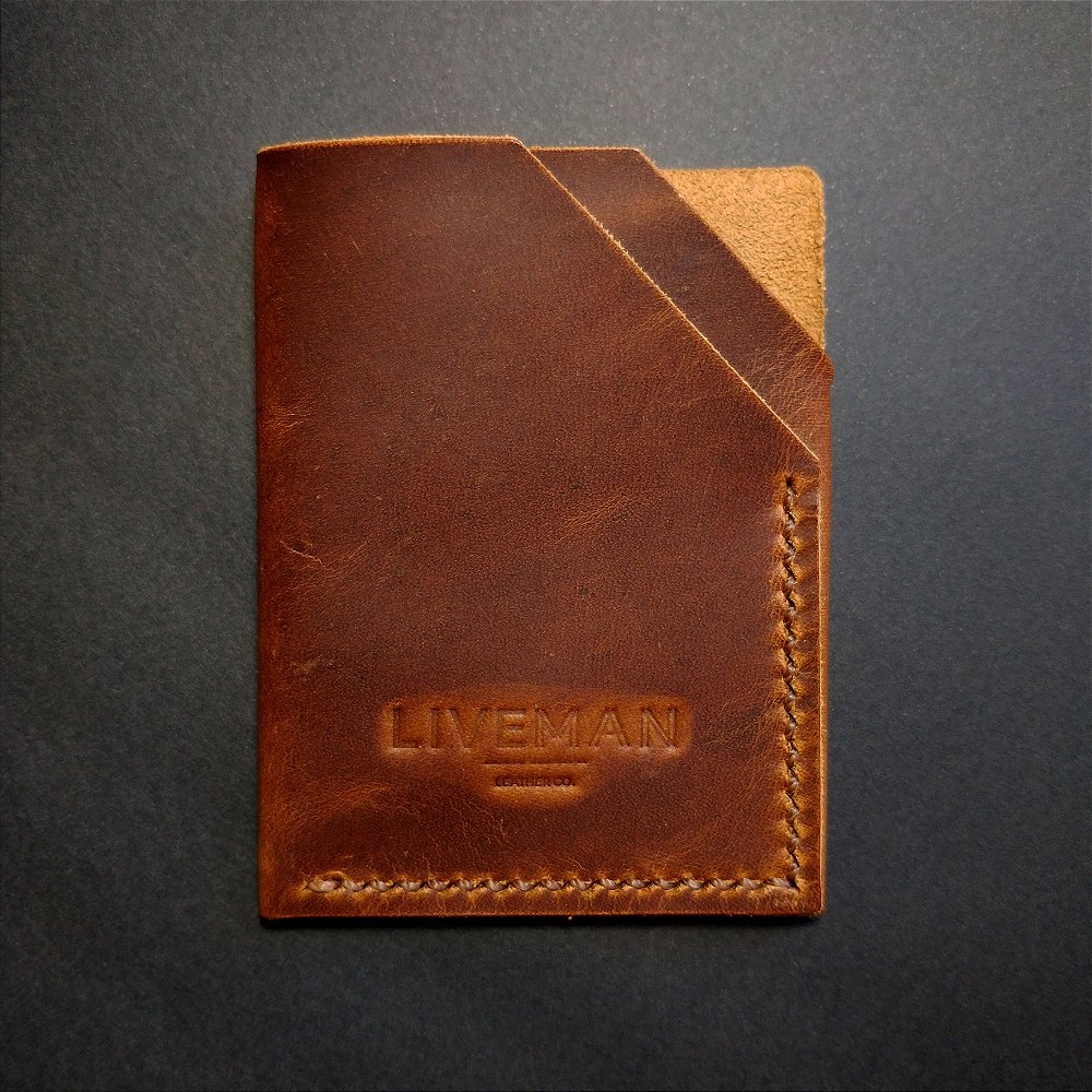 Carteira de couro artesanal masculina DOUBLE POCKET Caramelo | LIVEMAN -  LIVEMAN Leather Co. | Acessórios em couro