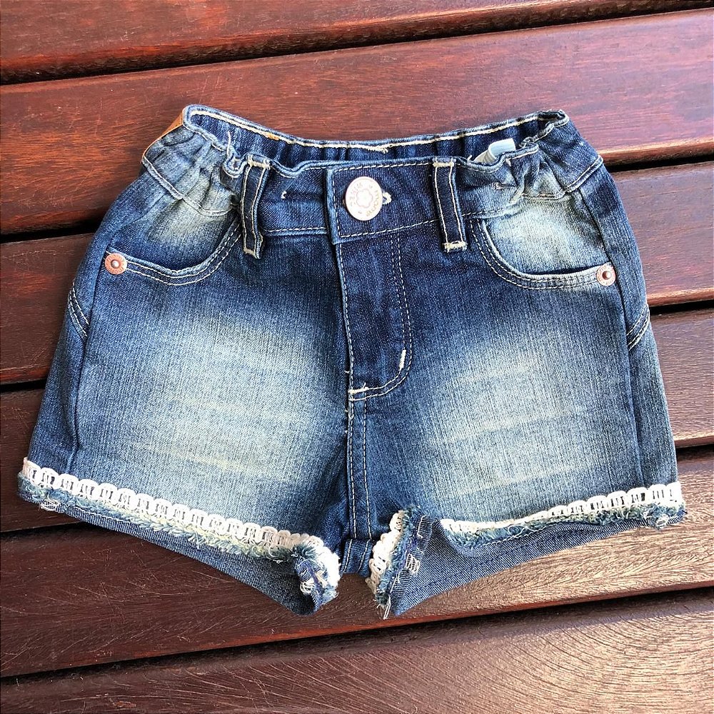 short jeans com renda na frente
