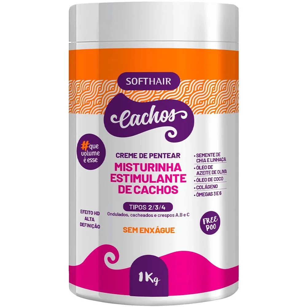 Softhair Creme de Pentear Misturinha Estimulante de Cachos 1Kg Compre