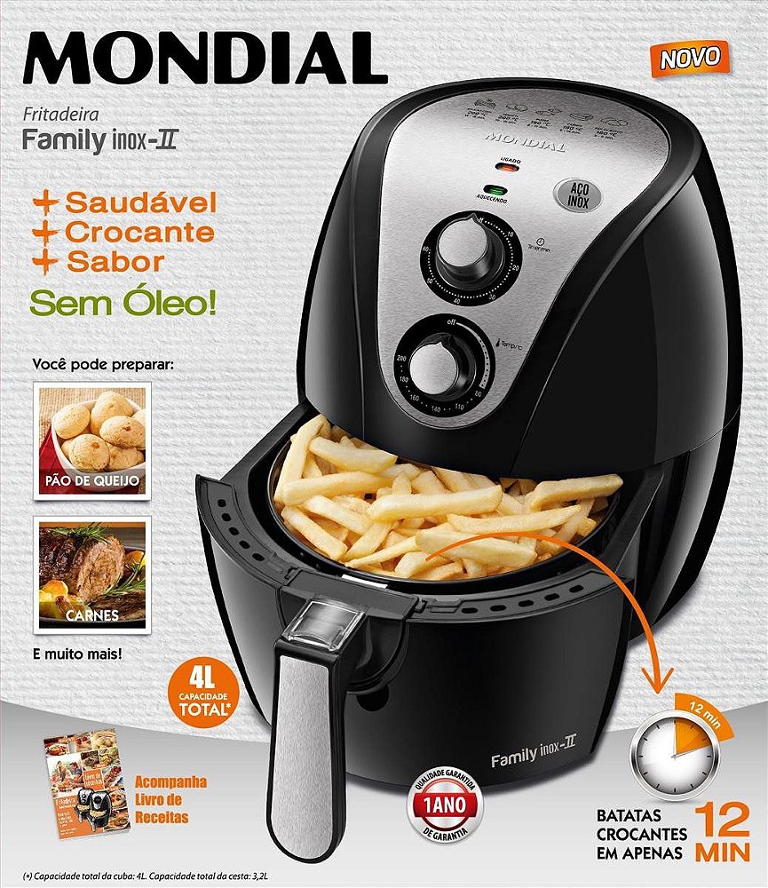 FRITADEIRA AIR FRYER FAMILY MONDIAL AF25 110V Bemvindo à Multmaxx