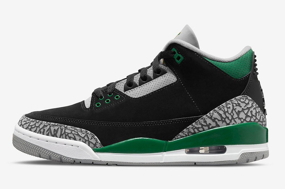 nike jordan retro 3 pine green