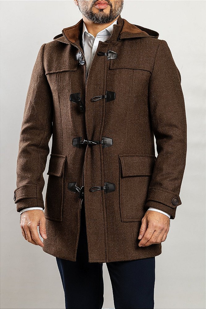 Casaco de Lã Duffle Coat Preto - Arm&Für Alfaiataria