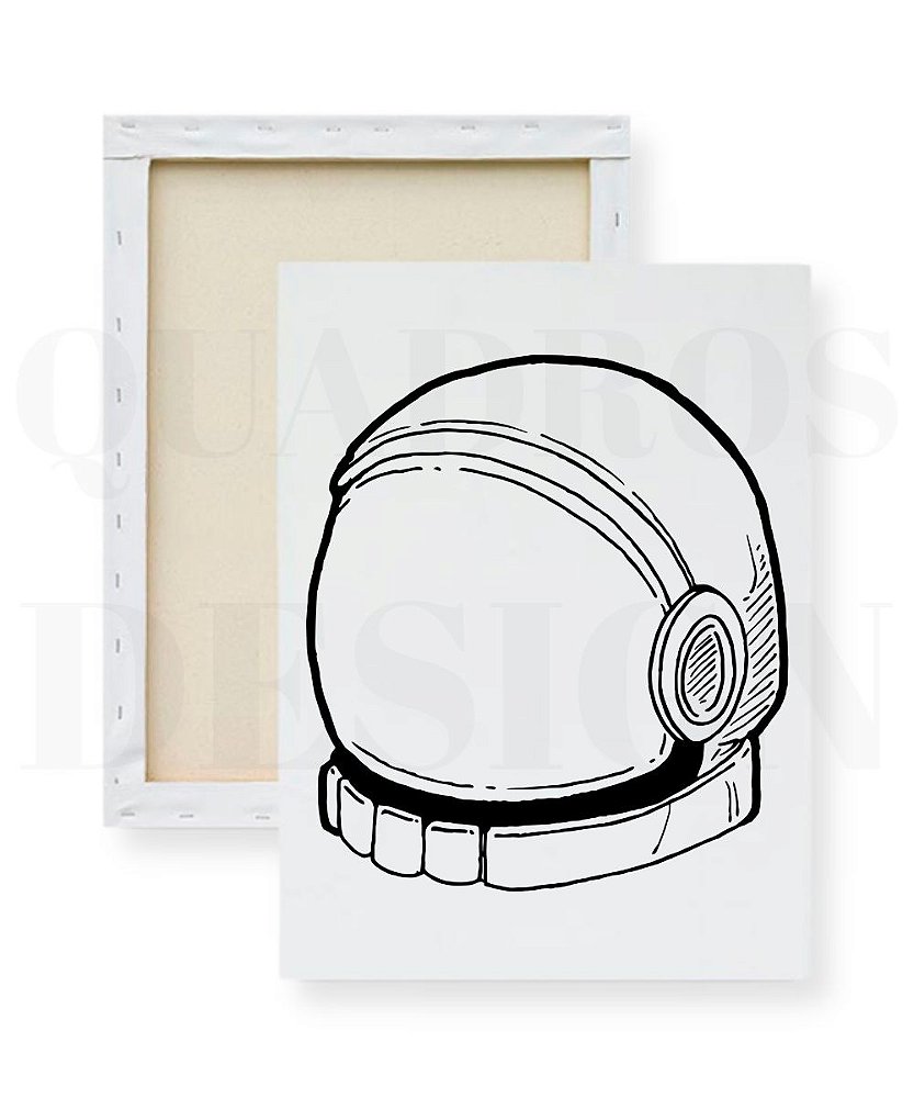 Tela para Pintura Infantil - Capacete do Astronauta - Telas Quadros Design