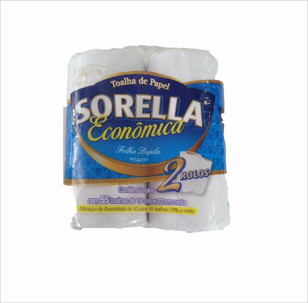 Toalha Rolo Cozinha Sorella c/ 2 rolos - embalagens descartáveis em geral ,  produtos limpeza e artigos festa e papelaria
