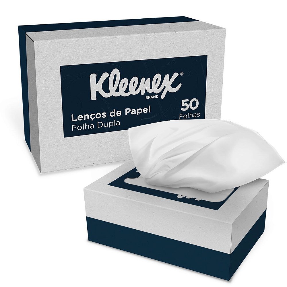Lenço Papel Kleenex c/ 50 unids - embalagens descartáveis em geral ,  produtos limpeza e artigos festa e papelaria