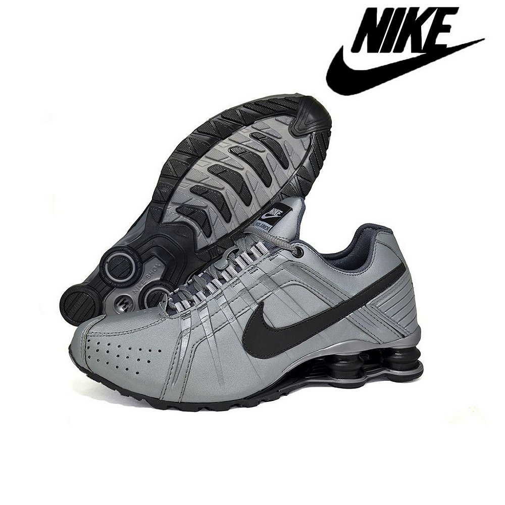 nike shox junior cinza e laranja