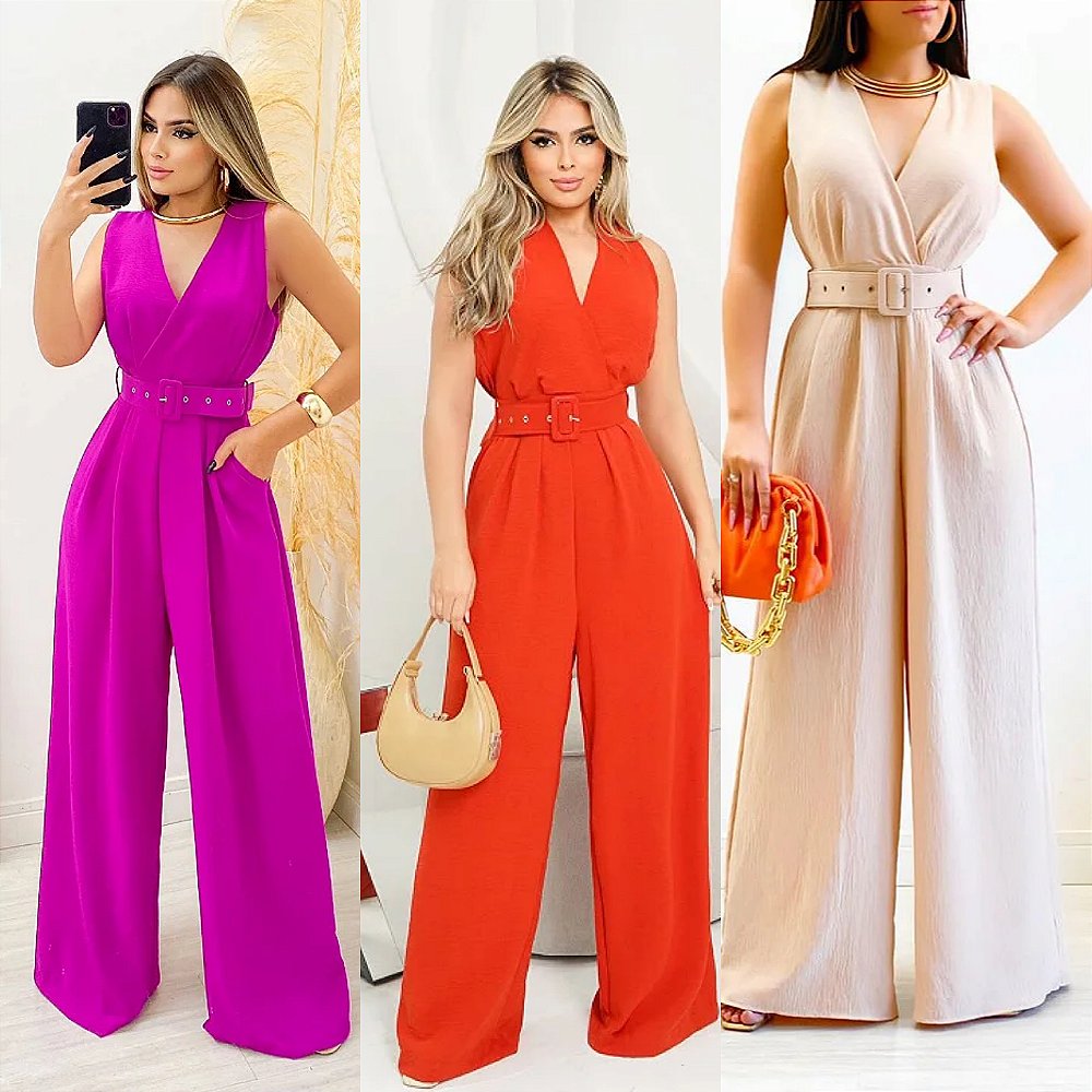 Macacão Plus MacacÃ£o Longo Para Gordas Macacão Pantacourt MacacÃ