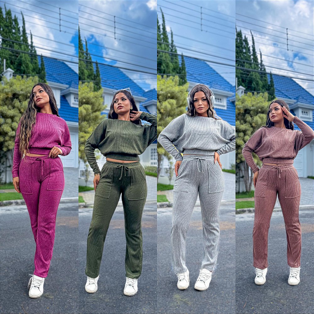 Calça Ribana Conjunto Ribana No Atacado Conjunto Feminino Ribana