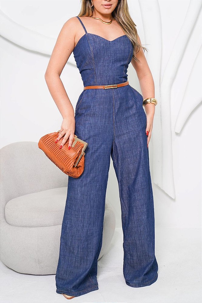 Calça Jeans MacacÃ£o Jeans Longo Calça Que Tipo De Blusa Usar Com