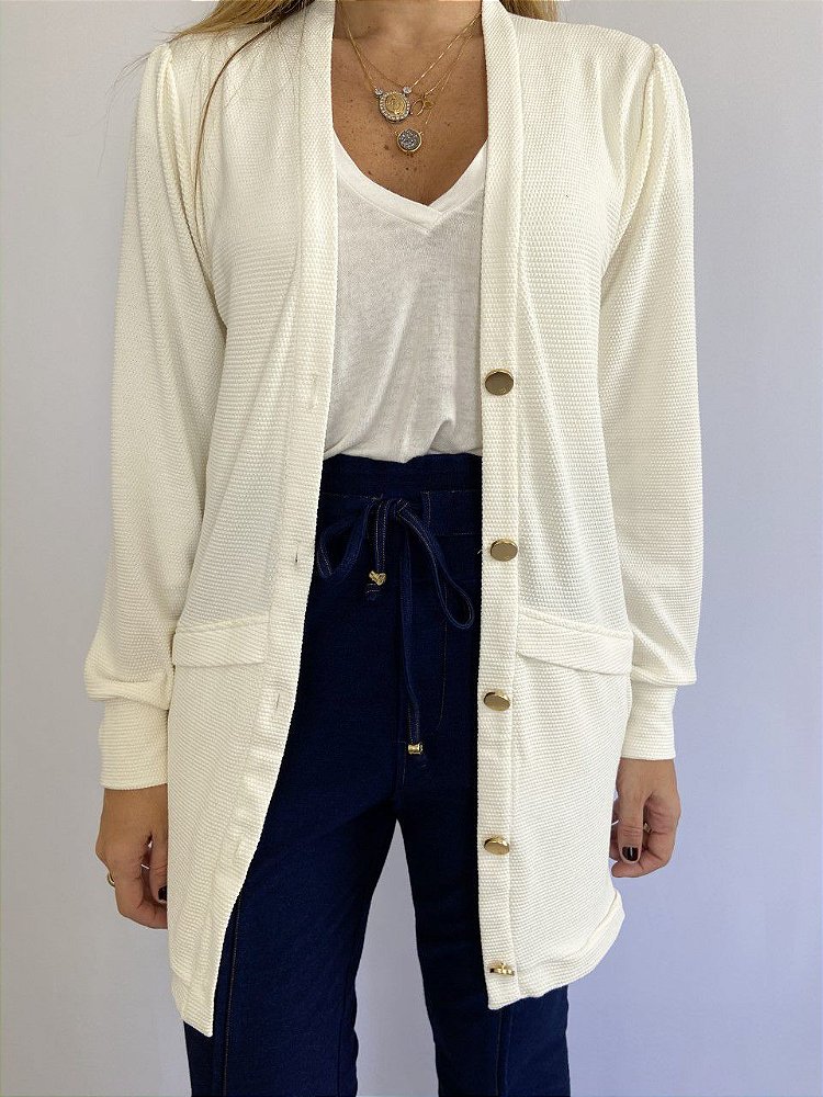 cardigan off white longo