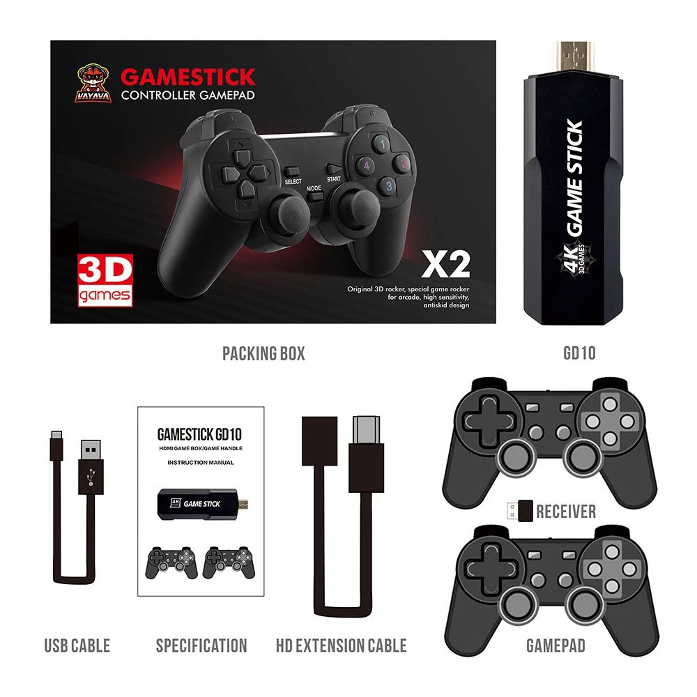 Console Gamestick GD10 4K 2022 S905L Emuelec 4.3 64gb 30 Mil Jogos ...
