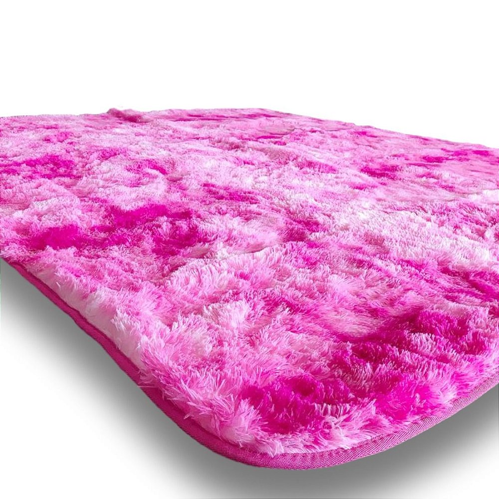Tapete peludo rosa mesclado Clearance