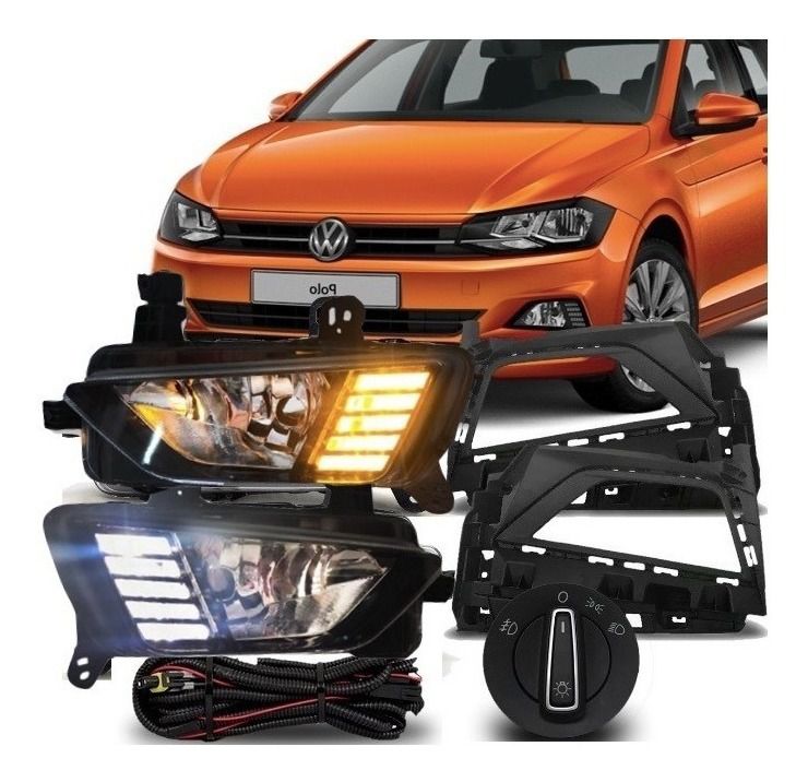 Kit Farol De Milha + Led Drl Polo Virtus 2019 2020 2021 Mparts