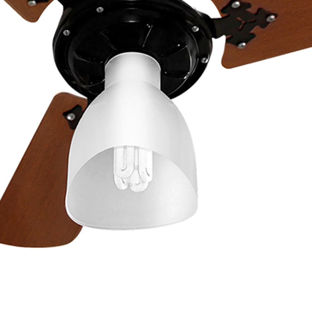 Kit Globo Luminária Plástico Para Ventilador De Teto Universal Venti D Vento e Cia (16) 3627