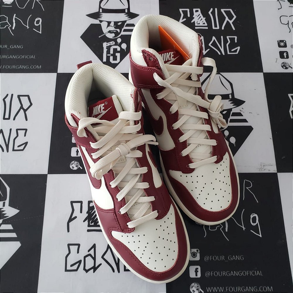 TÃªnis Nike Dunk High - Sail Team Red - Four Gang