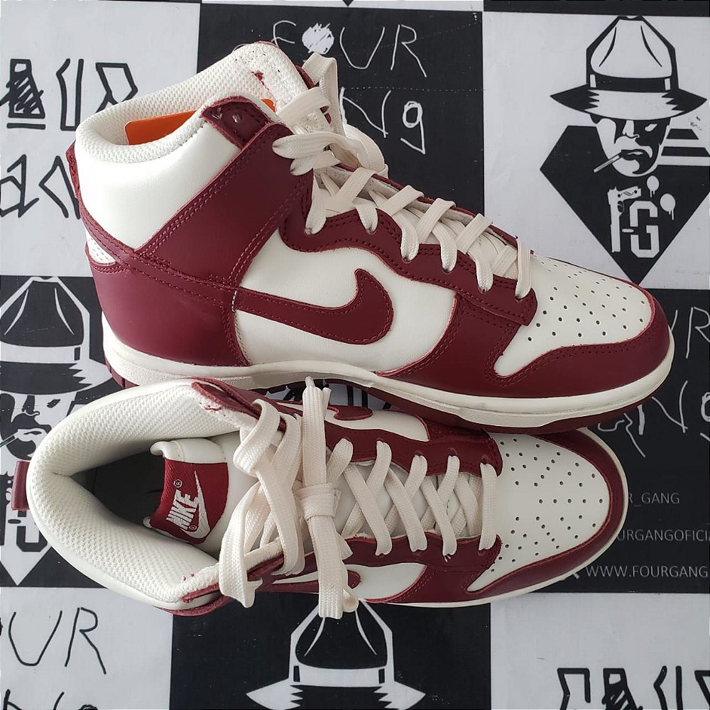 TÃªnis Nike Dunk High - Sail Team Red - Four Gang