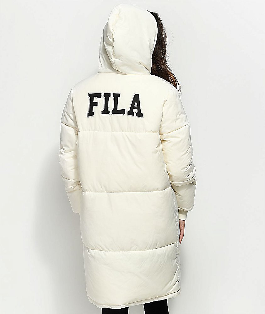 Jaqueta Parka FILA Grace Long Puffer - Cream - Four Gang