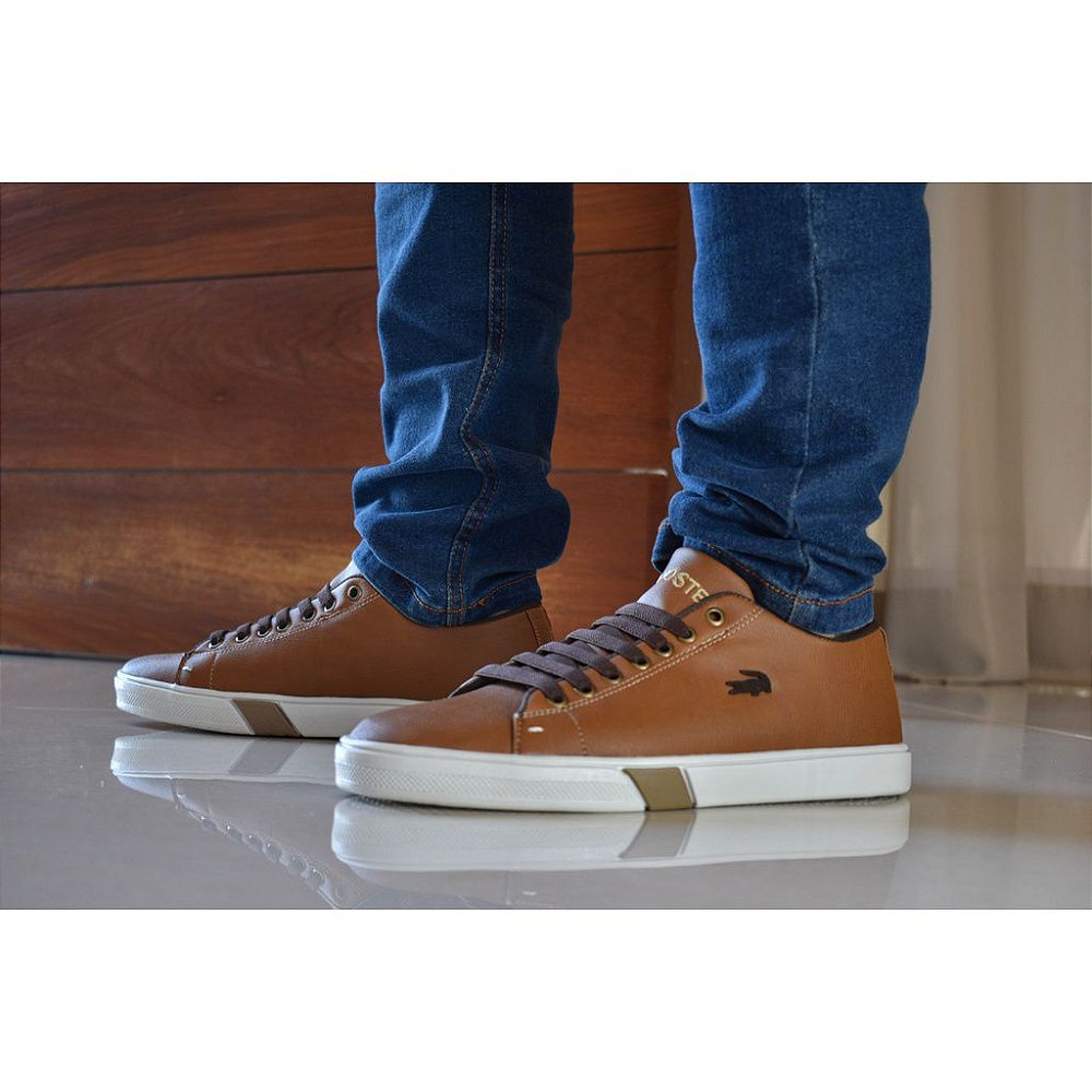 Tenis Sapatenis Lacoste Marrom - JUST HOLY