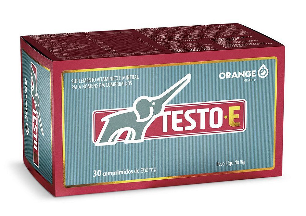 Testo E 500mg 30 comprimidos Orange Health Supremo Suplementos