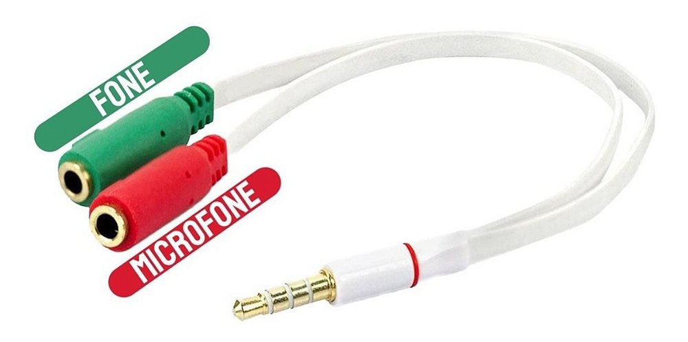 Cabo Adaptador P3 (p2 Combo) P/ Fone E Microfone Headset - Redshock