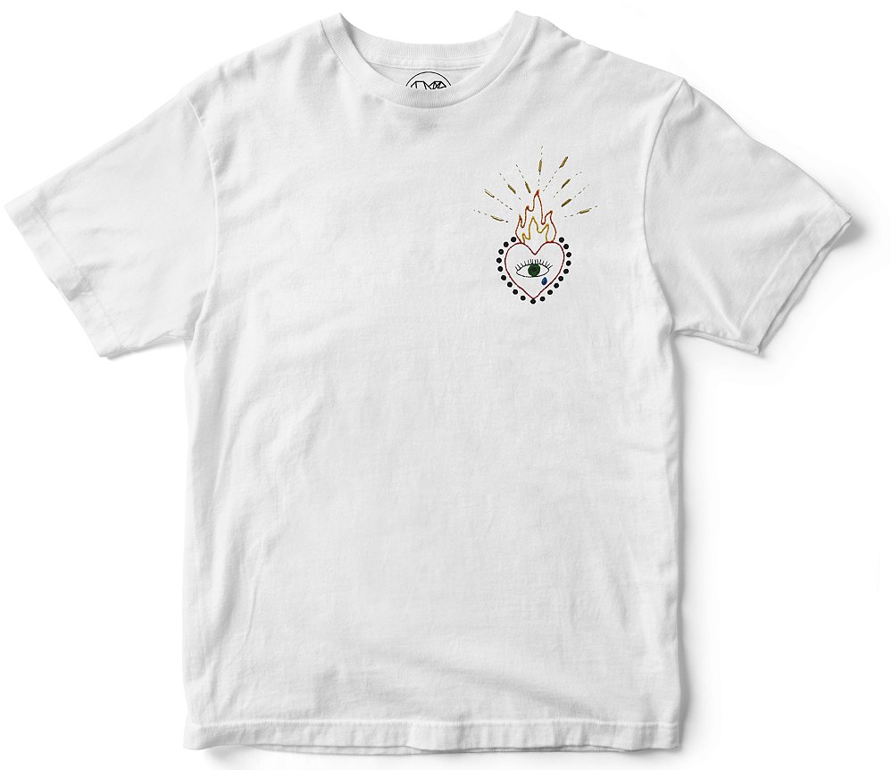 Camiseta bordada à mão - Corazón - LOVELYN - Camisetas Bordadas