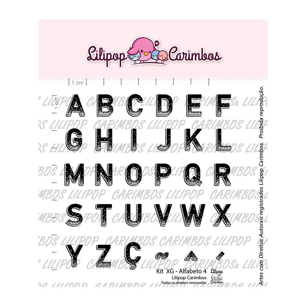 Kit De Carimbos Xg Alfabeto 4 Letra Maiúscula Lilipop Fancy Goods 6192