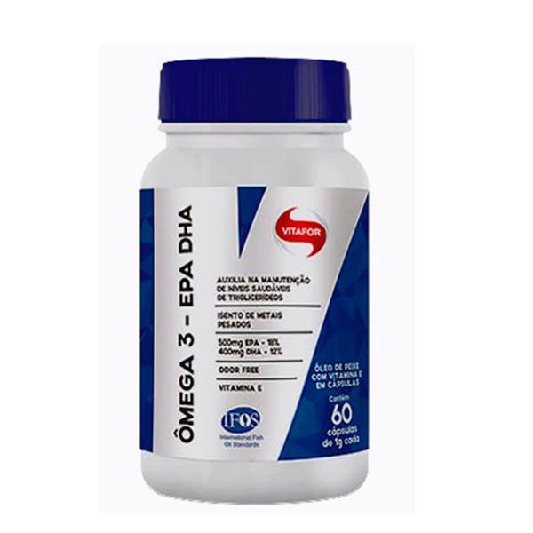 Omega 3 EPA DHA Vitafor (60 caps) Mercadão Suplementos Saúde e