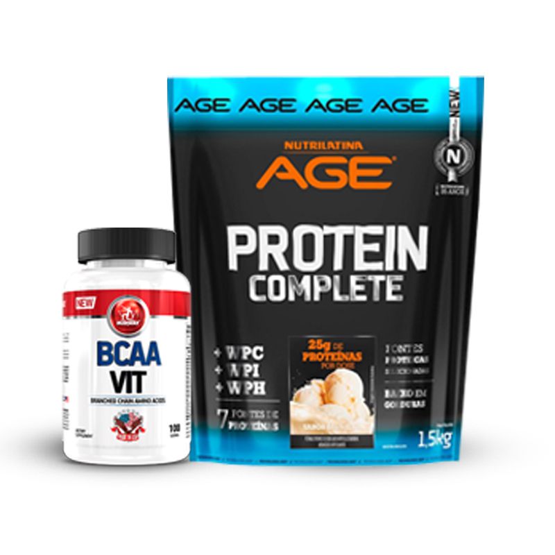 BCAA VIT 100 Capsulas + Age Protein Complete 1.8KG Nutriform Loja