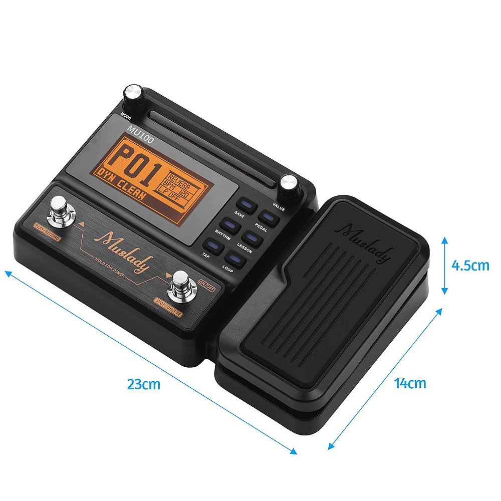 Pedaleira Para Guitarra Elétrica Multi-Efeitos Muslady Mu100 - American ...