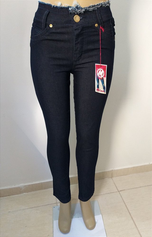 calça jeans cintura alta desfiada