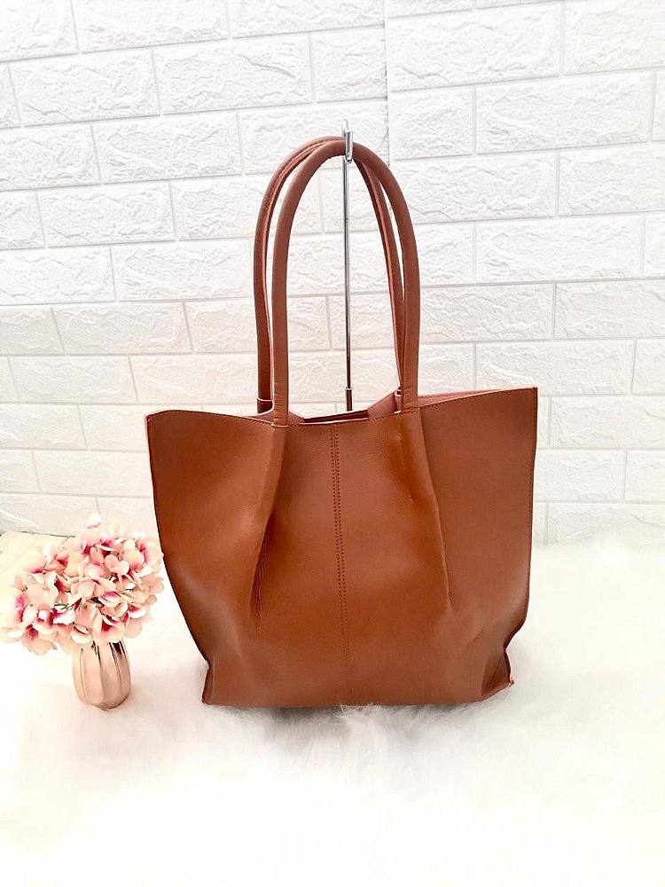 tall leather tote bolsa