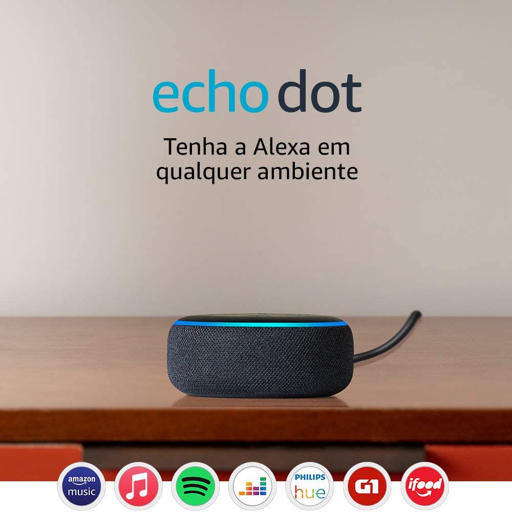 Echo Dot Amazon Alexa 3ª Geração Aparelhos Inteligentes Sua Vida Mais Inteligente 5188