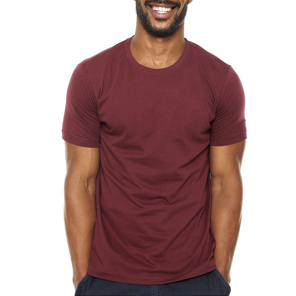 Camiseta vinho lisa masculina Clearance