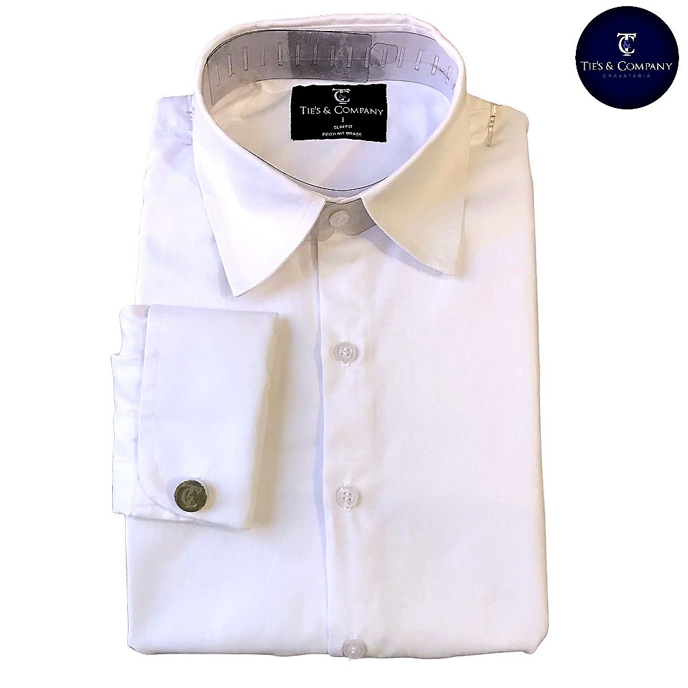 Camisa Social Slim Fit Punho Duplo 100% Algodão T&C - Tie's & Company -  melhor da moda masculina.