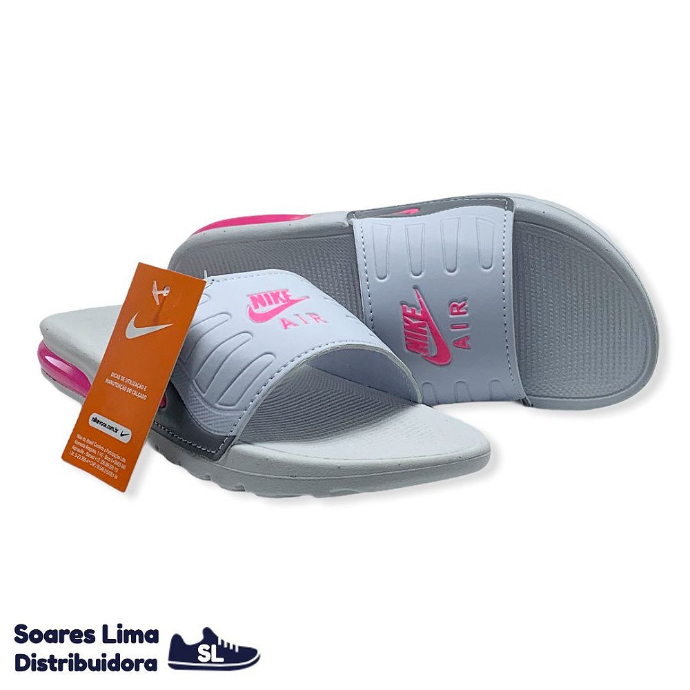 chinelo nike branco e rosa