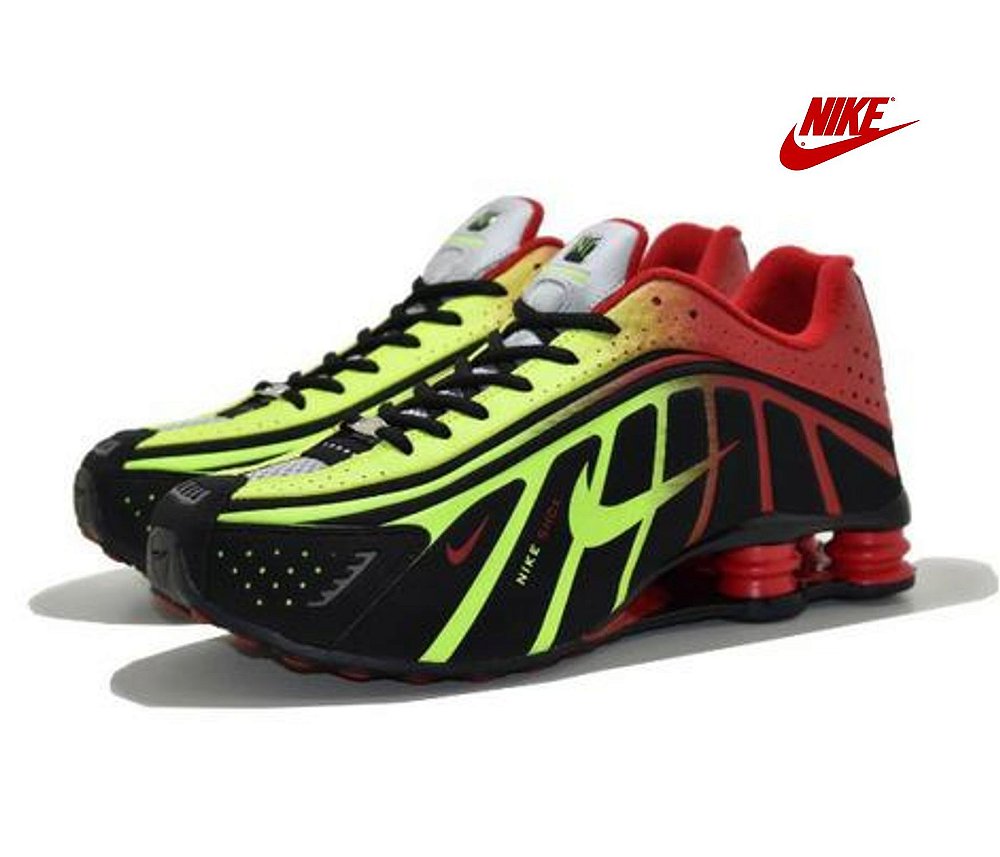 tenis nike shox junior preto verde tenis nike shox junior preto verde