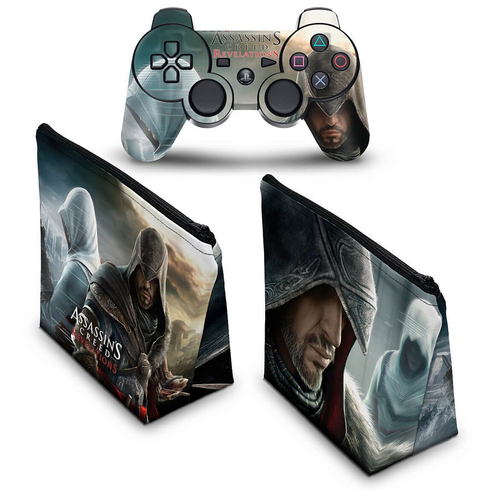 Kit Capa Case E Skin Ps3 Controle Assassins Creed Revelations Pop