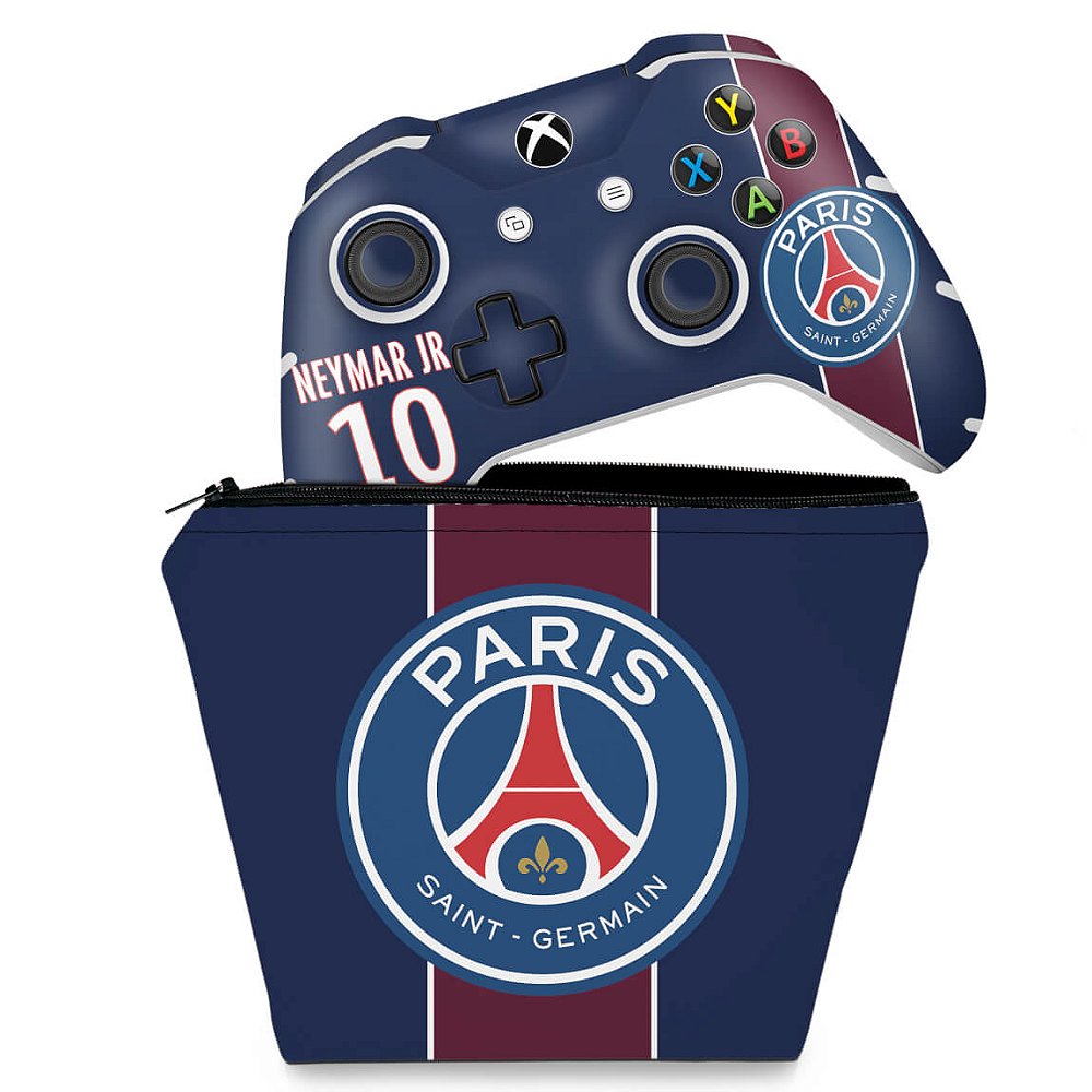 KIT Capa Case e Skin Xbox One Slim X Controle - Paris Saint Germain Neymar  Jr PSG - Pop Arte Skins