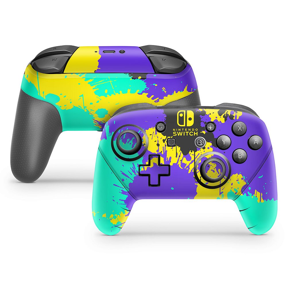 Nintendo Switch Pro Controle Skin Splatoon 3 Pop Arte Skins