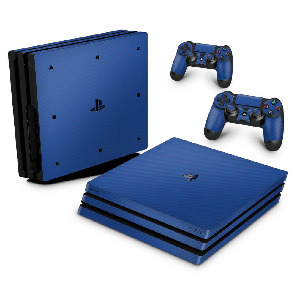 PS4 Pro Skin - Fibra de Carbono Azul - Pop Arte Skins