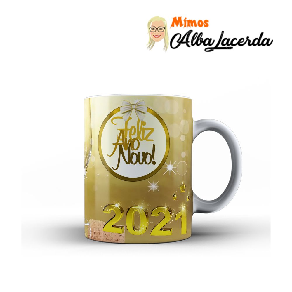 Caneca Personalizada Feliz Ano Novo - (mod1) - Mimos Alba Lacerda